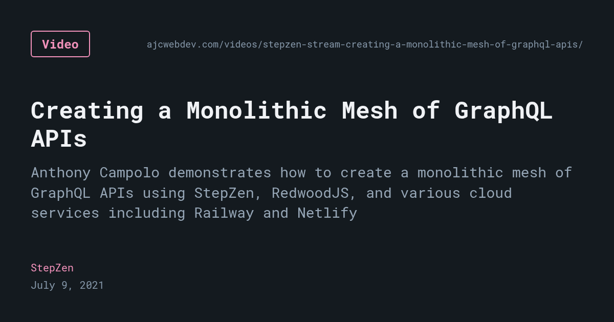 Creating a Monolithic Mesh of GraphQL APIs